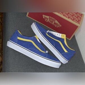 Vans Old Skool Hairy Suede Estate Blue Cream Gold True White